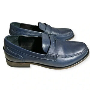 Girotti MEN`S BLUE PENNY LEATHER LOAFERS size 42